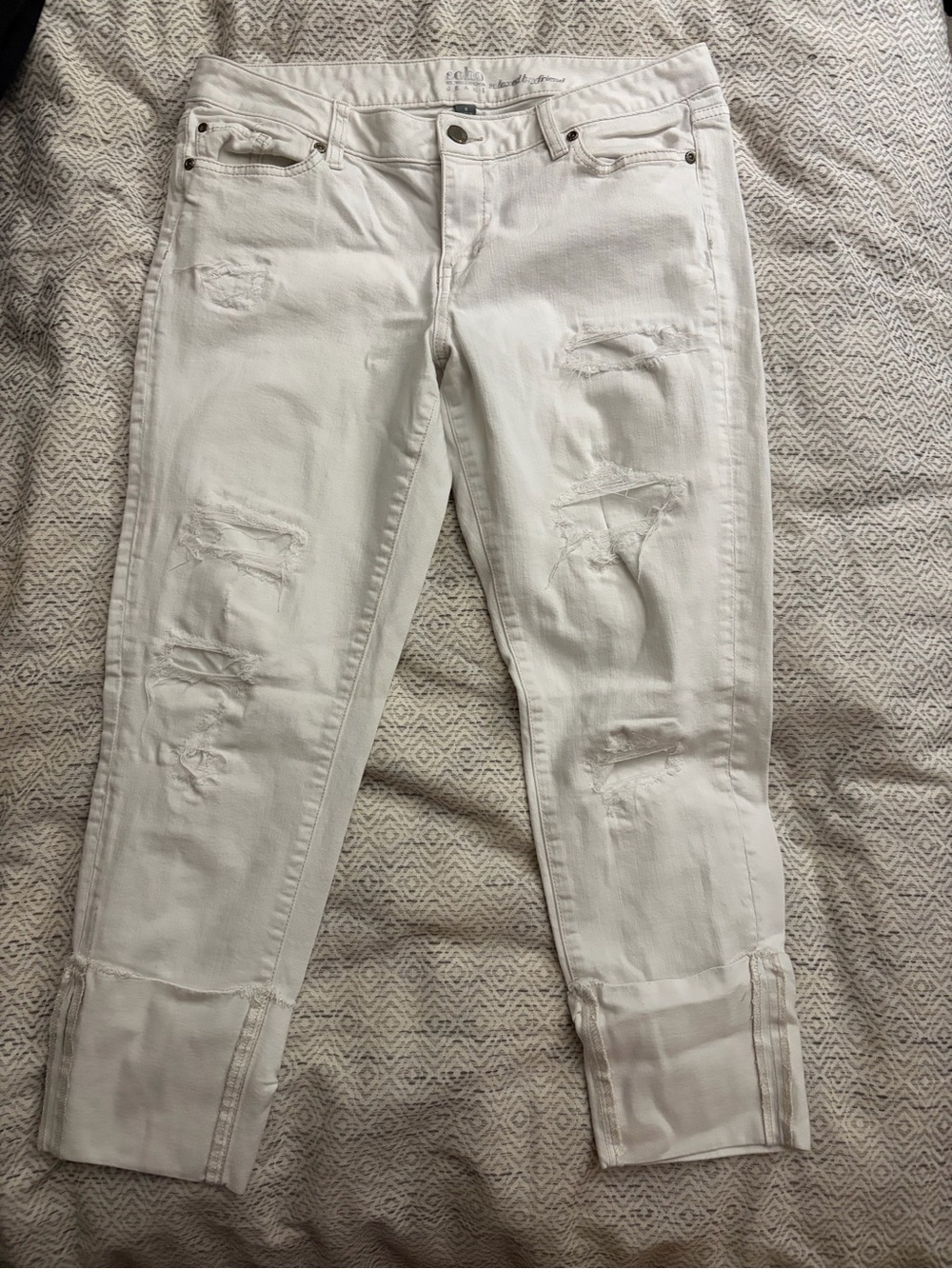 Soho White Distressed Women’s Jeans